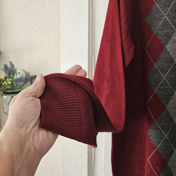 Apt. 9 Men's Merino Wool Blend Argyle Sweater Size Large, NWT - Picture 2 of 8